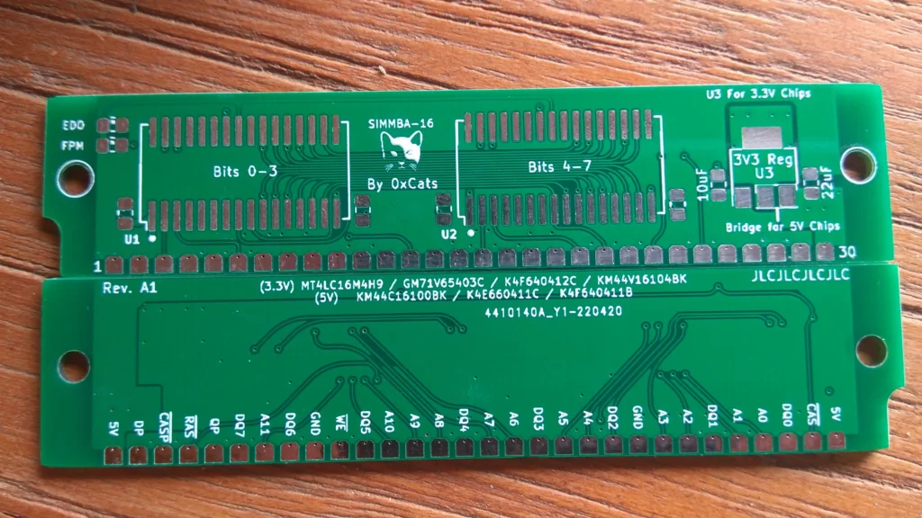 The first A1 revision PCB, this was before the SIPP hole connector edge was added.
